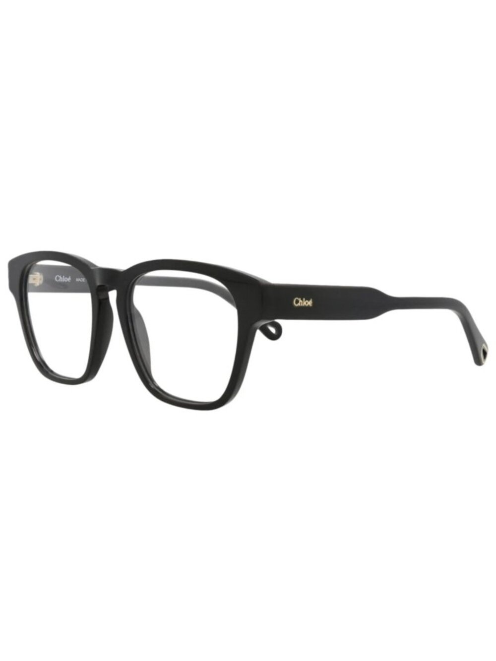 New Chloé Women's Eyeglasses Square Rectangle Recycled Acetate Frame Black Black